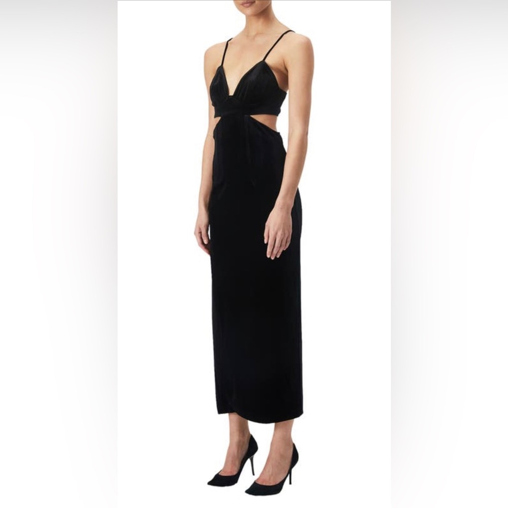 Bardot Midi Black Dress-Size 8